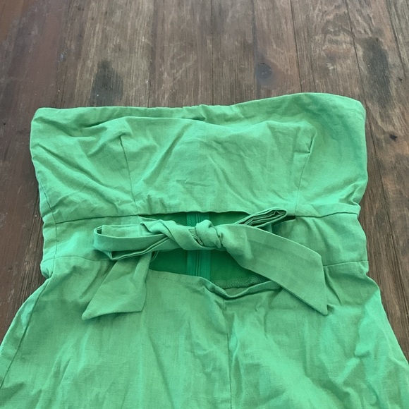 Cotton Lime Green Strapeless Romper - Picture 2 of 6